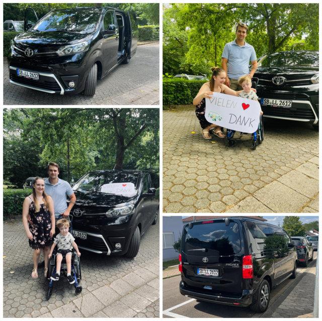 Lukas und seine Familie sind überglücklich über das neue Fahrzeug, welches nun wieder Mobilität und Teilhabe am gesellschaftlichen Leben möglich macht (Bildrechte: Klaus Port)